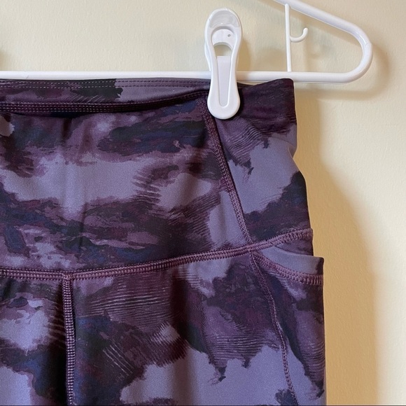 all in motion purple camo full length workout athletic leggings with pockets - Picture 2 of 8